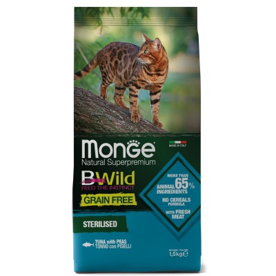 Monge Cat BWild GRAIN FREE беззерновой корм из тунца для стерилизованных кошек
